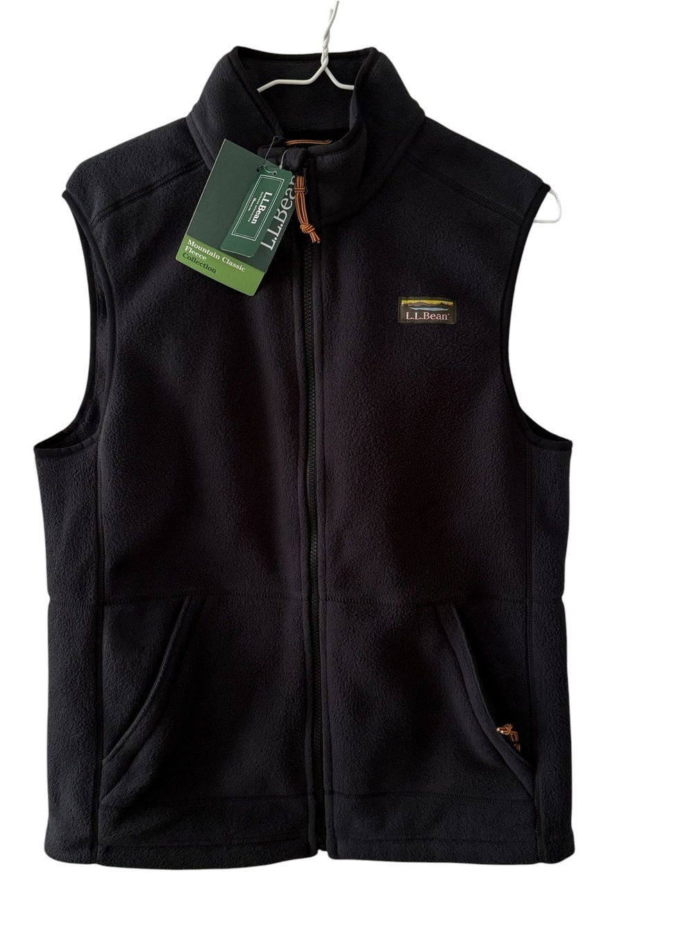 L.L. Bean Men’s Mountain Classic Black Fleece Zip Vest Sz Small Reg Item 504672 - Picture 2 of 12